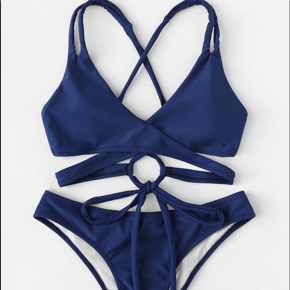 🔥 FINAL SALE‼️1️⃣ L left— blue tie around bikini - Picture 6 of 8